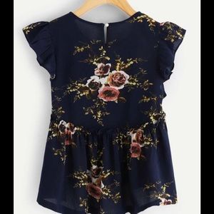 Floral smock blouse